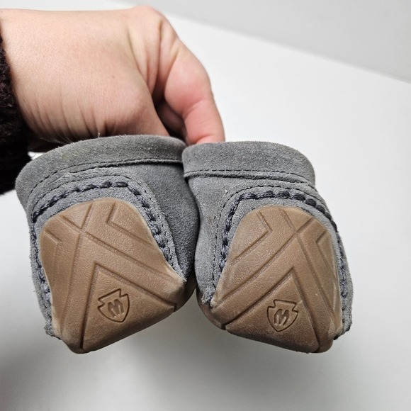 Minnetonka Sophia Suede Leather Boho Slip On Shoes‎ Moccasins Women's 7 Grey - Picture 4 of 10